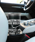 Glider Pilot Stainless Steel Insulated Tumbler in car, durable double wall, for sailplane fans and aviation enthusiasts
