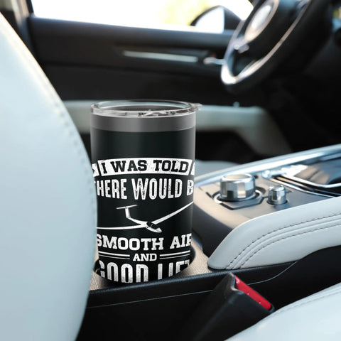 Glider Pilot Stainless Steel Insulated Tumbler in car, durable double wall, for sailplane fans and aviation enthusiasts