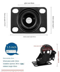 Heavy Duty Polyurethane Swivel Casters Pack Of 4 1.6 Inch Black Rolling Wheels schematic diagram with dimensions.