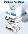 High Grade Aluminum 3 Axis Manual Slide Table Heavy Lifter Portable Translation Stage Smooth As Butter Precision Test Stand For Laser Marking Zero Drag Operation with adjustable height for 33.1lbs load.