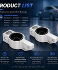 2 Pcs Front Lower Control Arm Rearward Bushing Bracket Replacement For Passat 2012 2014 Direct Fit, OEM Grade Compatibility, Durable Steel Construction, Restores Alignment, Smoother Ride, Easy Install Front Suspension Accessory, two aluminum bushings
