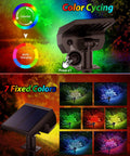 Color cycling feature on Outdoor Lit Solar Lights Waterproof 4 Pack Ultra Bright LED Landscape Uplights With 46 LEDs