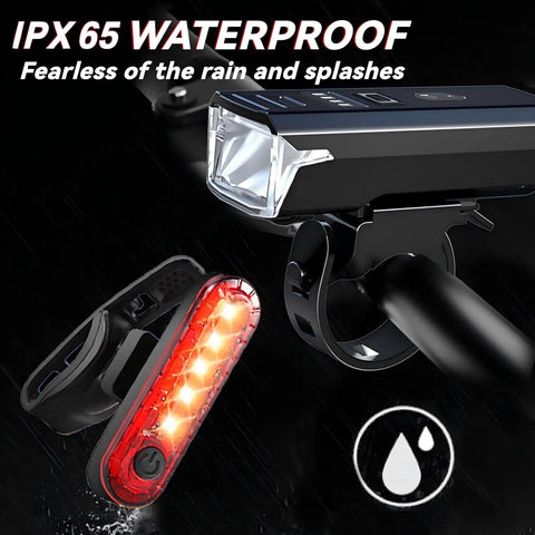 Rechargeable USB Bike Light Set With Front And Rear LEDs, Super Bright 1200 Lumen Headlight And Side Lights, 9 Modes Including 5 Front And 4 Rear, 360 Degree Rotating Head, IP65 Waterproof, Ideal For Road And Mountain Night Riding
