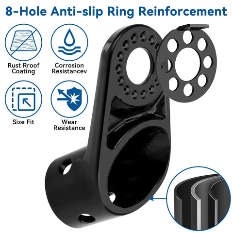 Heavy Duty Bike Trailer Hitch Coupler with 8-hole anti-slip ring, universal fit, corrosion-resistant steel design.