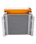 Front view of Heavy Duty Hydraulic Oil Cooler Plate Heat Exchanger Air Cooled Radiator for Industrial Hydraulics.