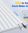 One Cable Cord Hider Kit 102-Inch Paintable Wall Wire Concealer viewed from above with white PVC raceways for cables.