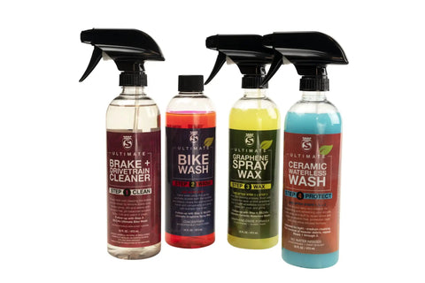Waterless Ceramic Bike Cleaner Spray With Pina Colada Scent, 16 Oz, Quick Post Ride Shine, Safe On All Finishes, No Water Needed, Easy Touchup For Road, Mountain, And Gravel Bikes. Four 16 oz bike cleaner bottles
