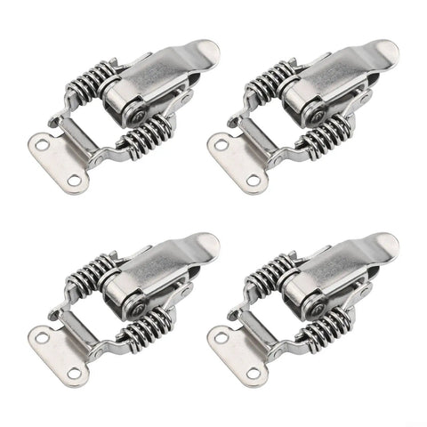 Spring Loaded Latch Set 4Pcs Stainless Steel Draw Latch Hardware For Toolboxes Cabinets Chests Boxes And Wooden Cases