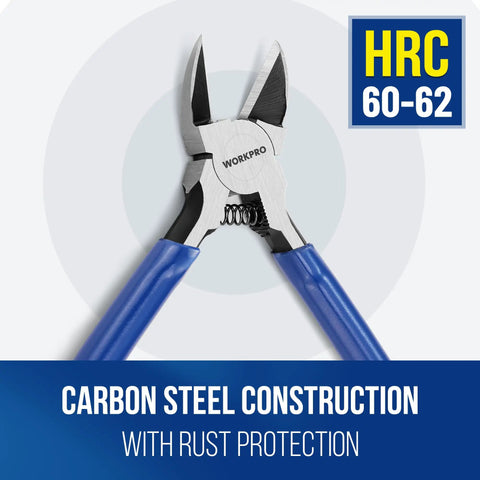 Two Pack 6 Inch Precision Flush Cutters With Spring Loaded Diagonal Side Cutting Pliers For Crafts Jewelry Making Electronics 3D Printing And Floral Projects Clean Sharp Cuts Every Time with carbon steel construction and rust protection