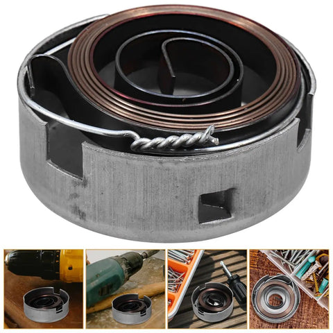 Top Shelf Drill Press Quill Return Spring Replacement Coil Assembly One Set Hickory Tough Steel Build shown from side with detail.