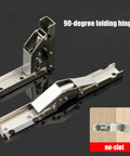 Two Pack Folding Cabinet Hinges 90 Degree For Doors Shelves Benches Tables Heavy Duty Rustproof Steel Adjustable 90 To 180