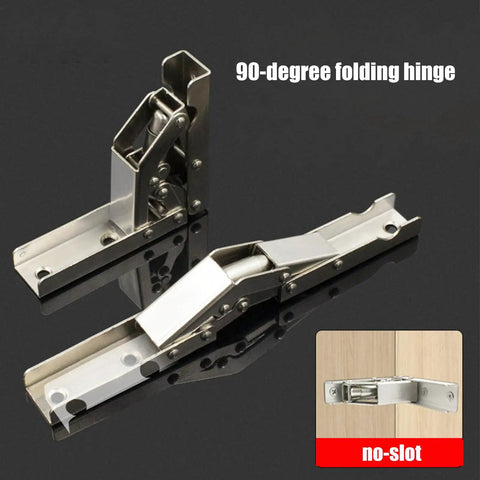 Two Pack Folding Cabinet Hinges 90 Degree For Doors Shelves Benches Tables Heavy Duty Rustproof Steel Adjustable 90 To 180
