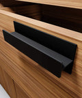 Self Adhesive Edge Finger Pull Door Handle 2 Pack Peel And Stick No Drill Installation For Glass Wood Metal Plastic on wooden cabinet
