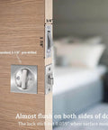 Installed Privacy Pocket Door Lock With Pull In Stainless Steel 304 - Heavy Duty Pocket Door Knob, brushed nickel finish