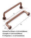 Six Pack Antique Copper Cabinet Pulls Three And Three Quarters Inch Center To Center Vintage Kitchen Hardware Farmhouse Style