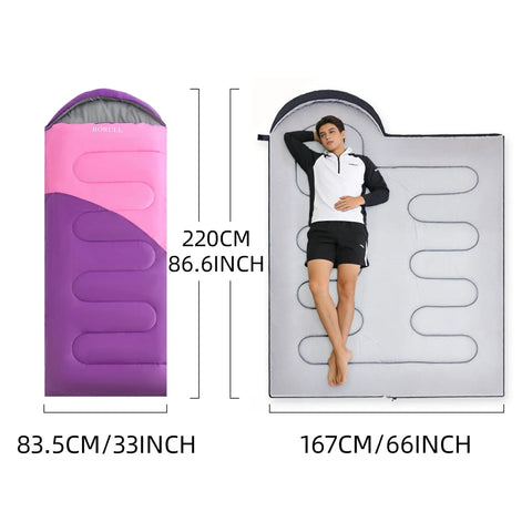 Lightweight Sleeping Bag For Kids And Adults, Ideal For Backpacking And Scouts, Compact Yet Roomy 33 By 86.6 Inches, open view