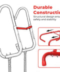 Portable Fire Ladder For 3 Story Emergency Escape 25 Foot Aluminum Ladder With Wide Steps Quick Deploy Tangle Free Mechanism V Center Support And High Load Capacity For Safe Home Evacuation, red support view