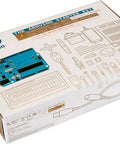 Packaging for the Top Shelf Electronics Learning Kit For Absolute Beginners with Arduino components and project guides.