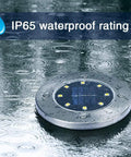 12 Pack Solar Ground Lights For Outdoor Garden In Ground Disk with IP65 waterproof rating in rain
