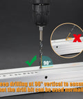 Pro Grade Hex Shank Cobalt Metric Drill Bit Set Featuring High Speed Steel Quick Change Design For Drilling Metal Wood And Aluminum Alloy Badass Durability No Sweat Setup showing proper 90 degree drilling position.