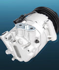 Straight Up Solid Air Conditioning AC Compressor With Clutch Clean Swap For Chevrolet Cruze 1.4L close-up view, silver finish, rear mount design.