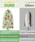 Comparison of floral design garden trowel and plain trowel highlighting durability and rust resistance