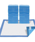 Heavy Duty 40 Count Bed Pads With Secure Adhesive Tabs, 30X36 Disposable Underpads stacked with one pad showing adhesive.