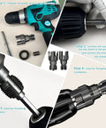 Get That Pipe Threaded Right Upgraded 2-Piece Set Cutter Kit For One Pass Internal And External Threads Compatible With Electric Drill Durable 40Cr Steel Build For Pvc Plastic Plumbing Jobs Quick Easy Install Steps for using cutter kit with drill.