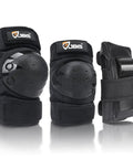 3 In 1 Protective Gear Set For Kids Ages 3 To 11 Knee Pads Elbow Pads And Wrist Guards For Inline Skating Durable EVA Black