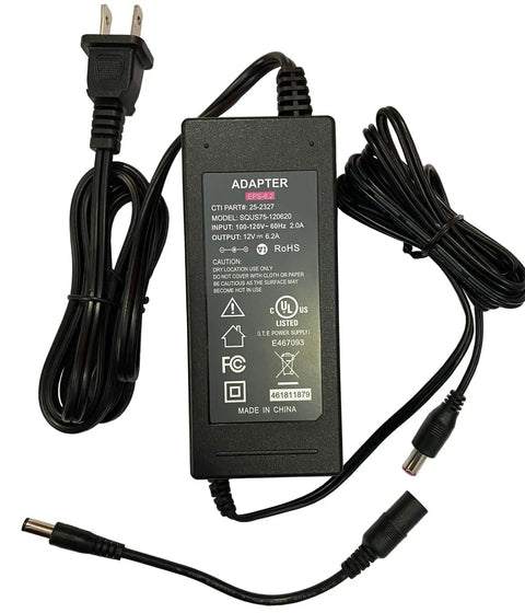 12V AC DC Power Adapter Compatible With Popular Telescopes And RC Gear UL Listed with cables, black design