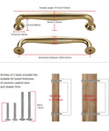 10 Pack Cabinet Handles Set 5 Inch 128mm Screw Spacing Champagne Bronze Solid Zinc Alloy Furniture Pulls dimensions and screws diagram