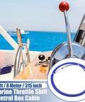 Marine throttle control in cockpit with Blue 26Ft Marine Throttle Shift Remote Control Cable For Outboard Motors inset image
