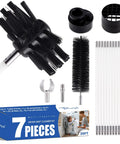 7 Piece 35 Ft Dryer Vent Cleaner Kit with reinforced nylon brushes, flexible rods, and vacuum attachment shown.