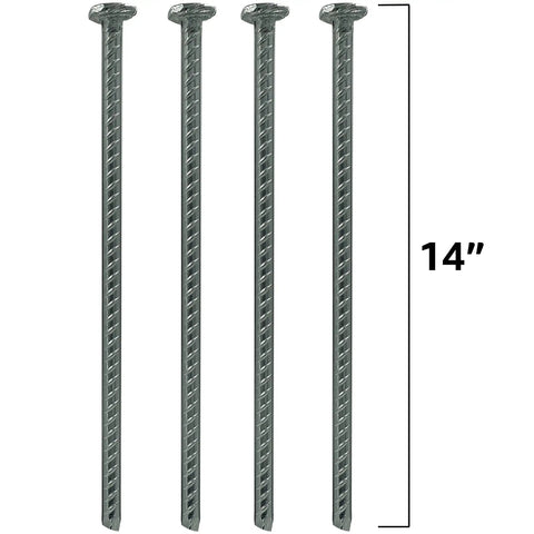 14 Inch Rebar Spikes Kit 1/2 Inch Diameter Pack Of 16 Tough As Nails Galvanized Steel Asphalt Mounting Hardware For Parking Curbs