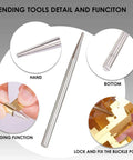 Detailed view of 6 Piece Metal Model Tools Set For DIY 3D Puzzles With Edge Bend And Tab Bend Tools Plus Cylinder Cone Bend Aids.