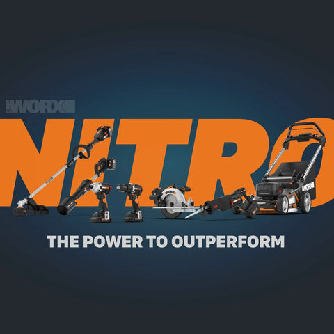 WORX Nitro 20V Cordless Tools including Crown Stapler With Air Impact Technology for Heavy Duty Fastening on display