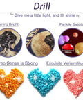 Close-up of Dope Diamond Painting Kit For Adults With 5D Crystal Diamonds, featuring colorful heart-shaped bead formations.