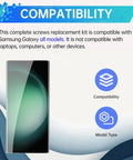 Samsung Galaxy compatibility graphic for No Sweat White Screw Replacement Kit For Samsung Galaxy Phones Complete Assorted Hardware Parts.