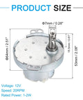 Slow Speed 12V DC Brushed Gear Motor JS50T With D Shaft 20 RPM CW CCW High Torque with dimensions and specifications shown