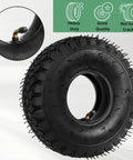 Two Pack 4.10/3.50-4 Tire and Inner Tube with Bent Valve Stem for Lawn Mowers Garden Rototillers Snow Blowers