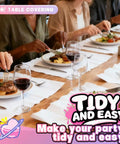 Heavy Duty White Kraft Paper Roll 15 Inch By 450 Inch 80Gsm used as table covering during meal with wine glasses