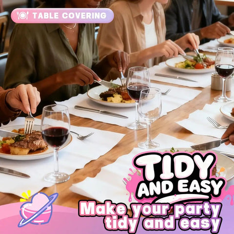 Heavy Duty White Kraft Paper Roll 15 Inch By 450 Inch 80Gsm used as table covering during meal with wine glasses
