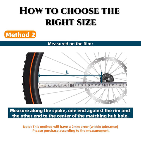 Diagram showing spoke measurement method for Bike Spokes 12G 2.5mm Steel Set In Silver For Electric Bicycles E Bike And Tricycles.