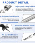 RC Boat Drive Shaft Kit With Four Propellers And Coupling Joint, 100mm shaft, 304 stainless steel, threaded core and bearings