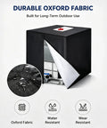 Durable Oxford Fabric IBC Tote Tank Cover For 330 Gallon Totes, Keeps Dust And Weather Out, Clean And Snug Storage, Easy Snap Closure, Fits Standard Tote Tanks, Heavy Duty Protective Shield, water-resistant black cover