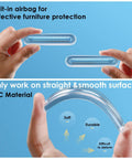 Straight Up Tough Wall Bumpers Eight Piece Pack Rock Solid Adhesive for effective furniture protection, PVC material