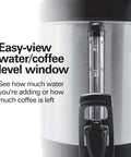 Close-up of 45 Cup Fast Brew Coffee Urn And Hot Beverage Dispenser with easy-view water level window for large crowds