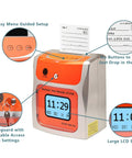No Sweat Contactless Time Clock For Small Business Automated Payroll Tracker With Hands Free Drop In Card Slot Plug And Play Hygienic Shell Rock Solid Performance with LCD screen and card slot.