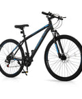 26 Or 27.5 Inch Mountain Bike For Adults With 21 Speed Shifting Grippy All Terrain Tires Trail Ready Dual Disc Brakes, blue.