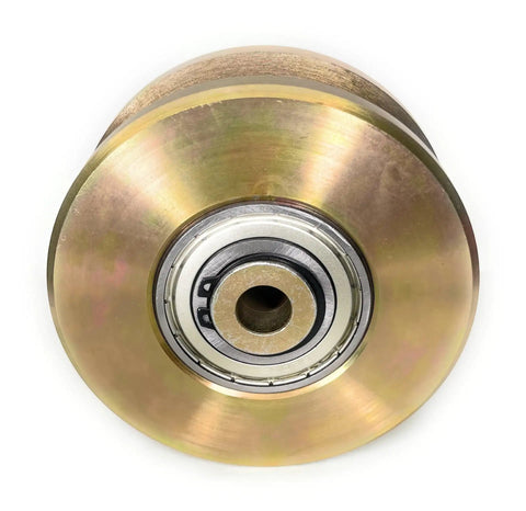 Heavy Duty Built Tough 4 Inch V Groove Gate Caster Wheel Roller With 3000 Lb Capacity Double Bearing Includes Three And A Quarter Inch Screw Washer And Nut Corrosion Resistant Sliding Roller